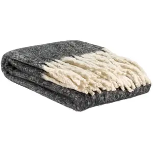 Vivaraise Plaid Uni Recyclé Isabel En Coton Recycle Caviar 130 X 160