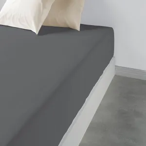 Drap housse - Les Ateliers du Linge - Gris foncé - 100% Coton - 140 x 190 x 35 cm - Uni pas cher