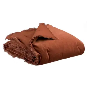 Vivaraise Plaid En Coton Marron 135x200 Cm