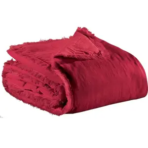 Vivaraise Plaid En Coton Rouge 135x200 Cm