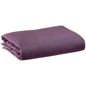 Housse de couette stonewashed Zeff raisin Vivaraise