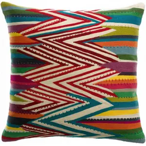Coussin brodé Zuma - Vivaraise - 45x45 cm (Recto acrylique verso coton) pas cher