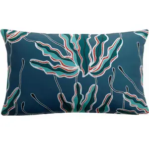 Coussin - VIVARAISE - Alga outdoor - Indigo - 30 x 50 cm - Déhoussable - Résistant aux intempéries pas cher