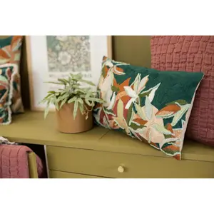 Vivaraise Housse De Coussin BrodÃ©e Alina Petrol pas cher