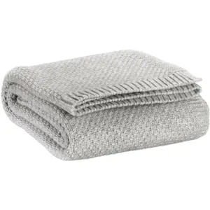 Vivaraise Plaid Tricot Recyclé En Polyester Recyclé Perle 130 X 160