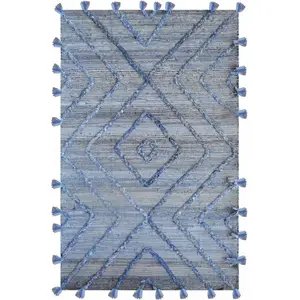 Tapis Worgan denim bleu/ivoire 160 x 230 cm The Rug Republic.