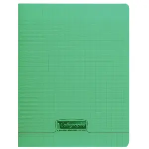 Clairefontaine Cahier grand format séyès couverture plastique verte 140 pages pas cher
