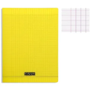 Clairefontaine Calligraphe Cahier 24x32 cm grands carreaux couverture polypro Jaune 48 pages pas cher