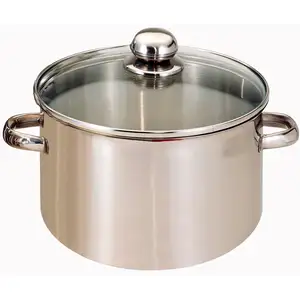 Faitout - BAUMALU - 24 cm - Inox - Couvercle verre - Polyvalent pas cher