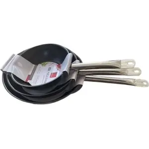 Lot de 3 poêles - BAUMALU - Gastronomie - 20 / 24 / 28 cm - Acier inox... pas cher