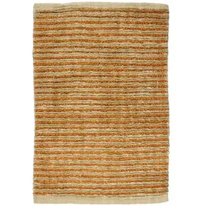 The Deco Factory Tapis Bi-Texture, 60cm x 90cm, Naturel/Orange