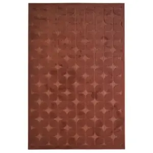 THE DECO FACTORY NEW AGE FIFTIES - Tapis intérieur et extérieur pour jardin et terrasse motif des années 50 en relief - 160 x 220 cm Rouge Terra CottVendu parcdiscount