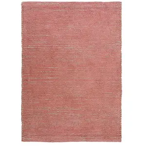 THEDECOFACTORY ROSTYLE - Tapis artisanal en jute et coton chenille terra cotta 160x230 pas cher