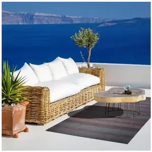 THEDECOFACTORY Saint-tropez - Tapis extérieur-intérieur motifs lignes bleu 160x230