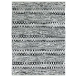 The Deco Factory Tapis Bande Ethno, 160cm x 230cm, Blanc/Noir