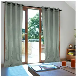 THEDECOFACTORY Rideau à oeillets - LINX - Voilage - 140 x 250 cm - Gris - Synthétique - Uni pas cher