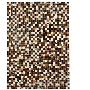 THEDECOFACTORY Cuir - Tapis en cuirs recyclés motif mosaïque multi marron 140x200Vendu parcdiscount