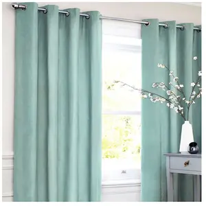 THE DECO FACTORY COTTON LOOK - Rideau en polycoton esprit denim parfait pour habiller vos fenêtres 140 x 250 cm Bleu ClairVendu parcdiscount