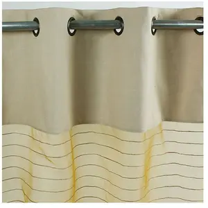 THEDECOFACTORY SHAMLYNE - Voilage effet soie avec du coton et jute safran 110x250