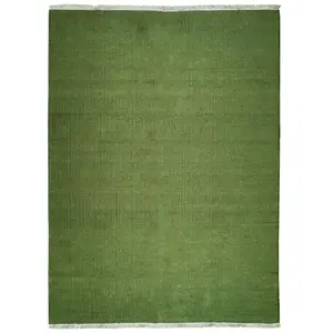 THEDECOFACTORY Essence - Tapis en jute et coton avec franges vert foncé 120x170 pas cher