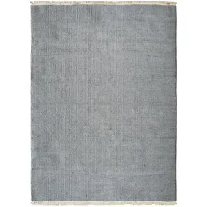 THE DECO FACTORY ESSENCE - Tapis en jute et coton avec franges 120 x 170 cm Gris Clair pas cher