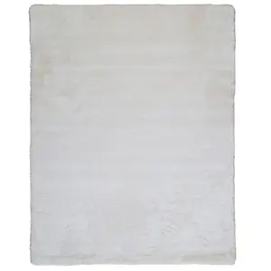 Tapis à poils longs extra-doux blanc 120x160Vendu parcdiscount