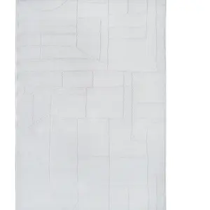 The Deco Factory JUTA ASPECT MOTIF - Tapis aspect jute ivoire 120x160 pas cher