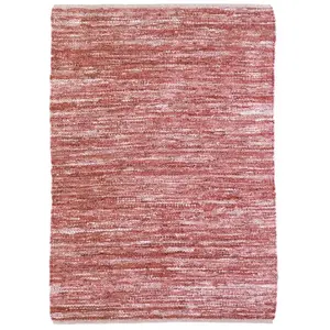 Tapis en cuir tressé rose poudré 120x170