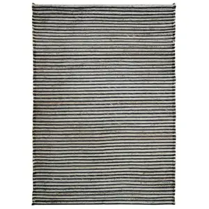 THEDECOFACTORY Caravelle - Tapis en laine, jute et coton tresse gris 120x170