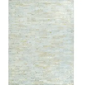 Tapis en cuir recyclé naturel doré patchwork 120x170