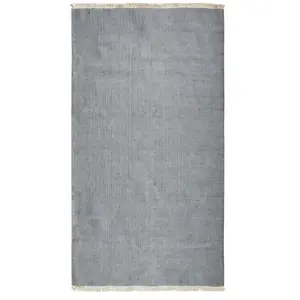 The Deco Factory ESSENCE - Tapis en jute et coton avec franges 80 x 150 cm Gris Clair