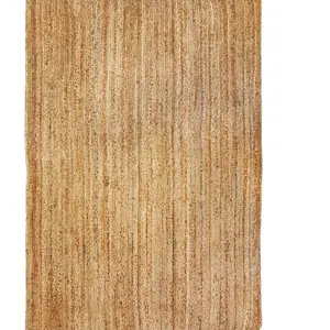 THEDECOFACTORY SUNNY JUTE - Tapis en jute tressé main, motif lignes naturel 80x150