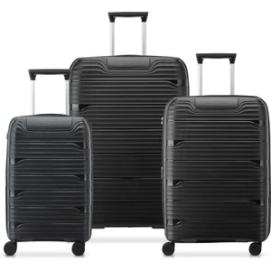 DELSEY PARIS Lot 3 valises rigides dont 1 cabine Securitech Dune TSA - Noir - DUNE3