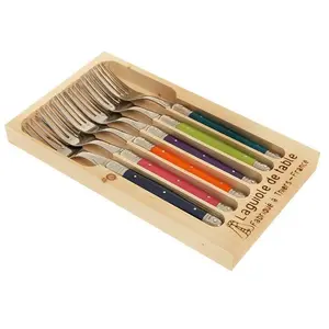 Jean dubost laguiole coffret 6 fourchettes couleur pas cher