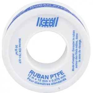 GEB Ruban d'étanchéité PTFE 12mmx12mx0.075m vrac pas cher
