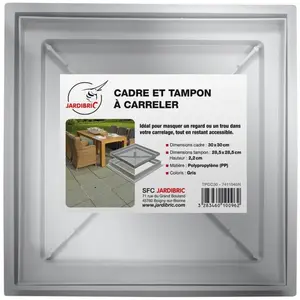 Tampon Creux à Carreler Jardibric  30 x 30 cm - Polypropylène Gris - Résistant aux Chocs et aux IntempériesVendu parcdiscount