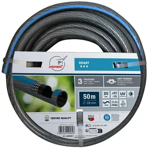 Comparateur de prix : Jardibric Tuyau D'arrosage 3 couches Jardibric Ø 19mm Guipé Tricoté SMART 50m