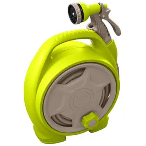 Mini Dévidoir Portable 10 m - (Vert/Anis ou Taupe/Turquoise) - Jardibric pas cher
