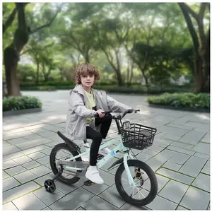 HOMEWELL YIYI. VÉLO POUR ENFANT AVEC ROUES DENTRAÎNEMENT STRUCTURE TRIANGULAIRE STABLE 16 POUCES AZURÉ. pas cher