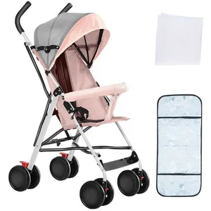 MIPAN. Poussette Compacte - Poussette Canne Bébé 0-3 Ans - Landau assis Avce Parasol + Moustiquaire - Rose pas cher