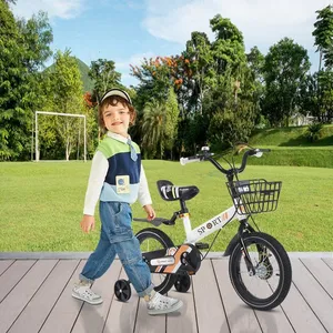 SUPFINE Bicyclette pour Enfants - 16 Pouces - Vélo pour Filles et Garçons de 5 À 8 Ans - Convient aux Débutants - Blanc pas cher