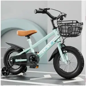 Vélo Enfant -MIPAN- Débutant Vélo - 14 - Avce Stabilisateurs+Panier à vélo - Age 2 à 5 ans -Pour Filles Garçons -Vert clair pas cher