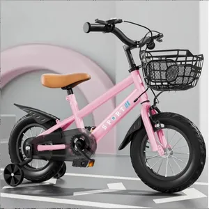 Vélo Enfant -MIPAN- Débutant Vélo -Roues 14 - Avce Stabilisateurs +Panier à vélo - Age 2 à 5 ans - Pour Filles Garçons -Rose pas cher
