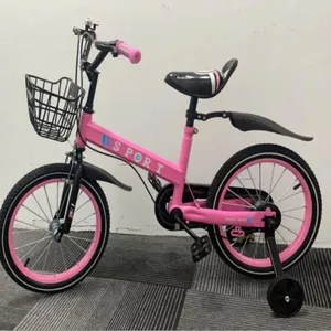 Débutant Vélo enfant 16''  - MIPAN - 1 Frein - Panier avant et porte poupée - Monovitesse - Garde-Boue - Age 3-6 ans - Rose pas cher