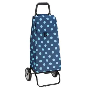Poussette De Marche 2 Roues 55 Litres Carlux Pois Bleu Ciel - Sidebag pas cher