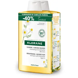 Klorane A La Camomila champú iluminador reflejos rubios duo 2 x 400 ml