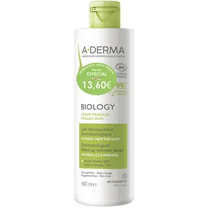 A-Derma Biology leche desmaquillante dermatológica  PVP 13,60   400 ml pas cher