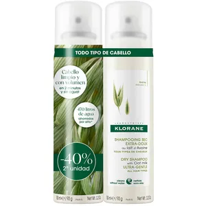 Klorane Leche Avena Champú Seco Extrasuave coffret 2 x 150 ml pas cher