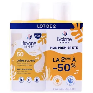 Biolane Expert Crème Solaire Spf50 Uvb Uva Lot de 2 X 100 ml pas cher