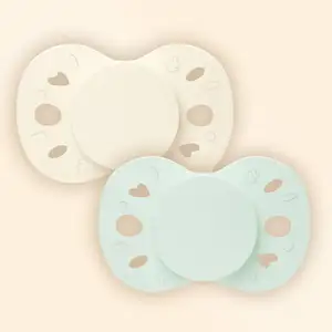 Biolane 2 Sucettes 0-6 mois  Vert et Beige Base extra-fine et téterelle réversible  pas cher